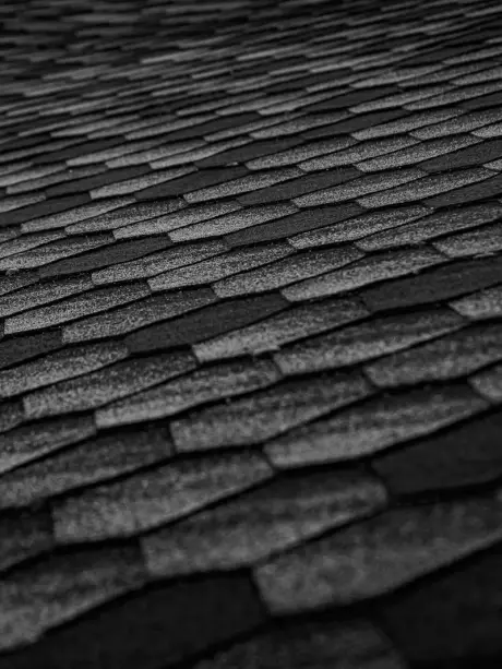 Close view of architectural asphalt shingles